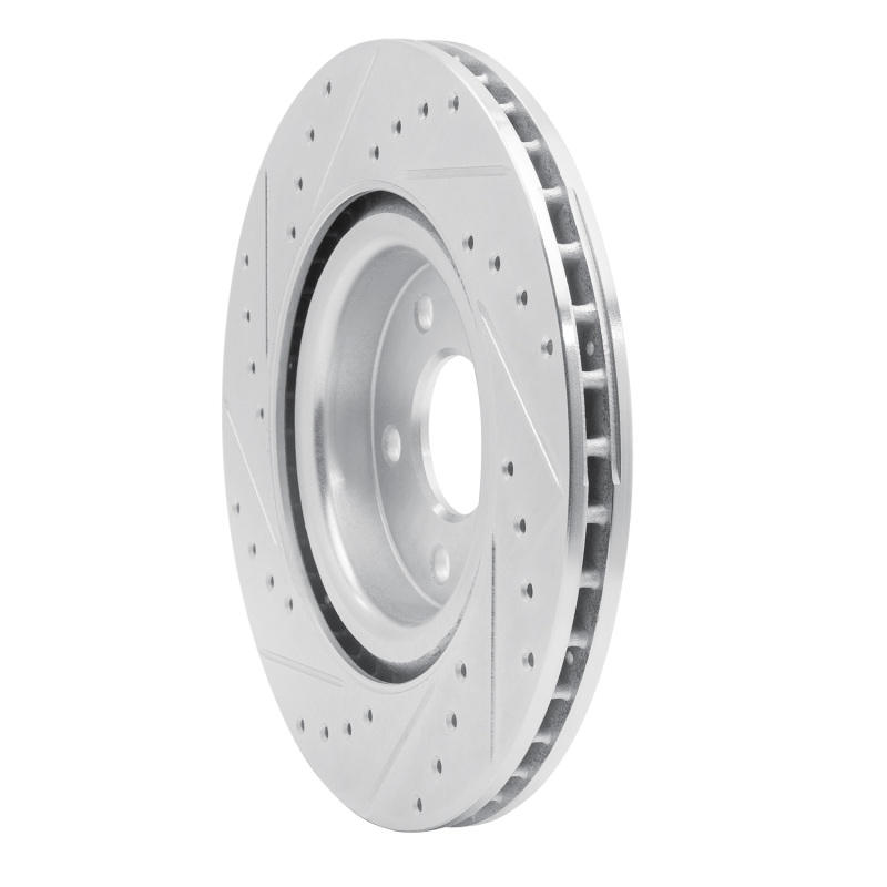 Chevrolet Cobalt Brake Rotor (1) - Front Right - R1 Concepts - Drilled & Slotted - Silver - `07-`10